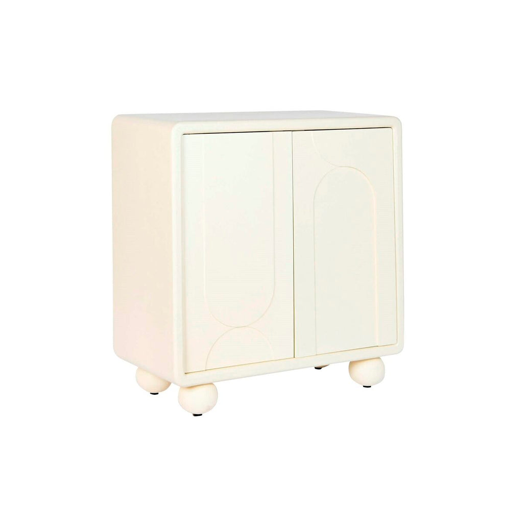 Cajonera de madera MDF blanca con 2 puertas, 80 cm