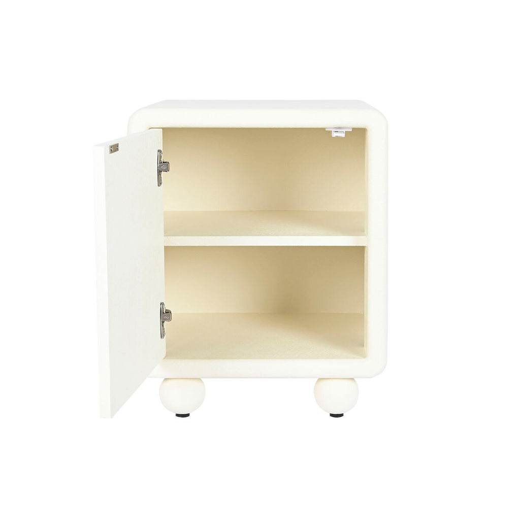 Mesita de noche 3D blanca de MDF, 1 estante y 1 puerta — imagen 8