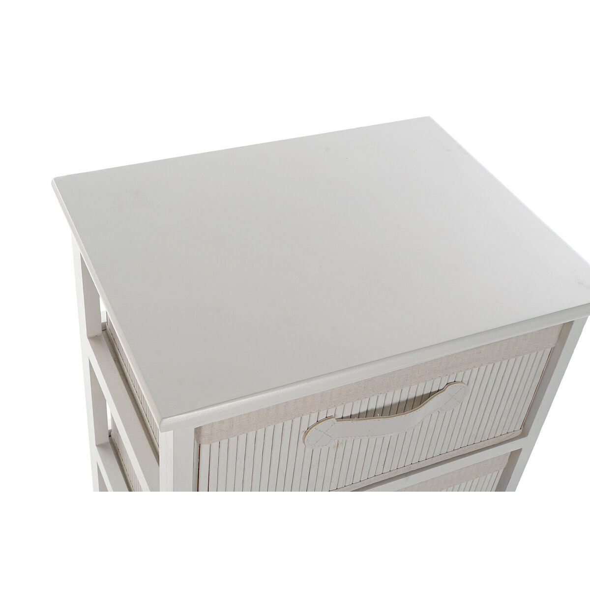 Cajonera blanca de bambú y paulonia, 5 cajones, 42 x 32 x 98 cm — imagen 2