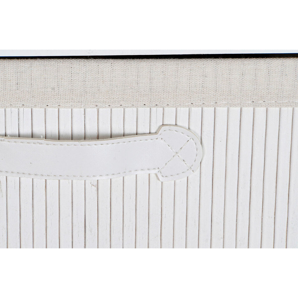 Cajonera blanca de bambú y paulonia, 5 cajones, 42 x 32 x 98 cm — imagen 5