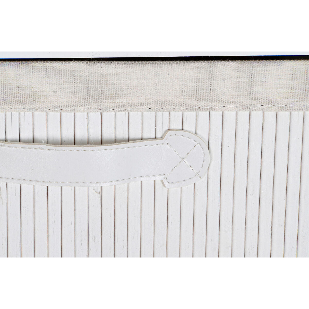Cajonera blanca de bambú y paulonia, 5 cajones, 42 x 32 x 98 cm — imagen 5