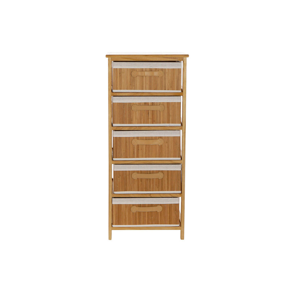 Cajonera natural de bambú y paulonia, 5 cajones, 42 x 32 x 98 cm