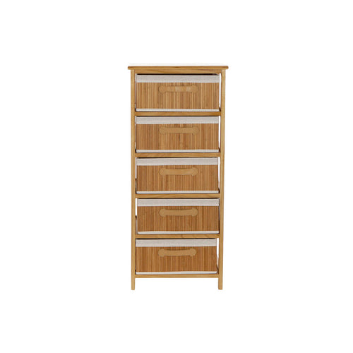Cajonera natural de bambú y paulonia, 5 cajones, 42 x 32 x 98 cm