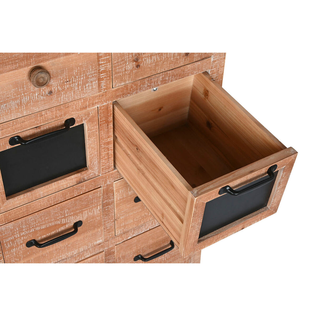 Cajonera cottage negra y natural de metal y abeto, hecha a mano — imagen 3