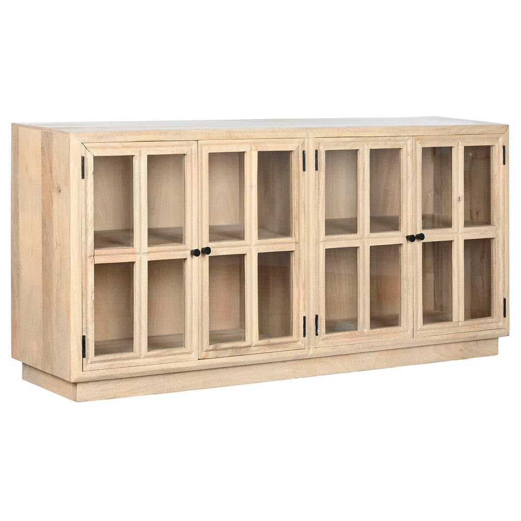 Aparador de madera de mango y cristal, 170 cm