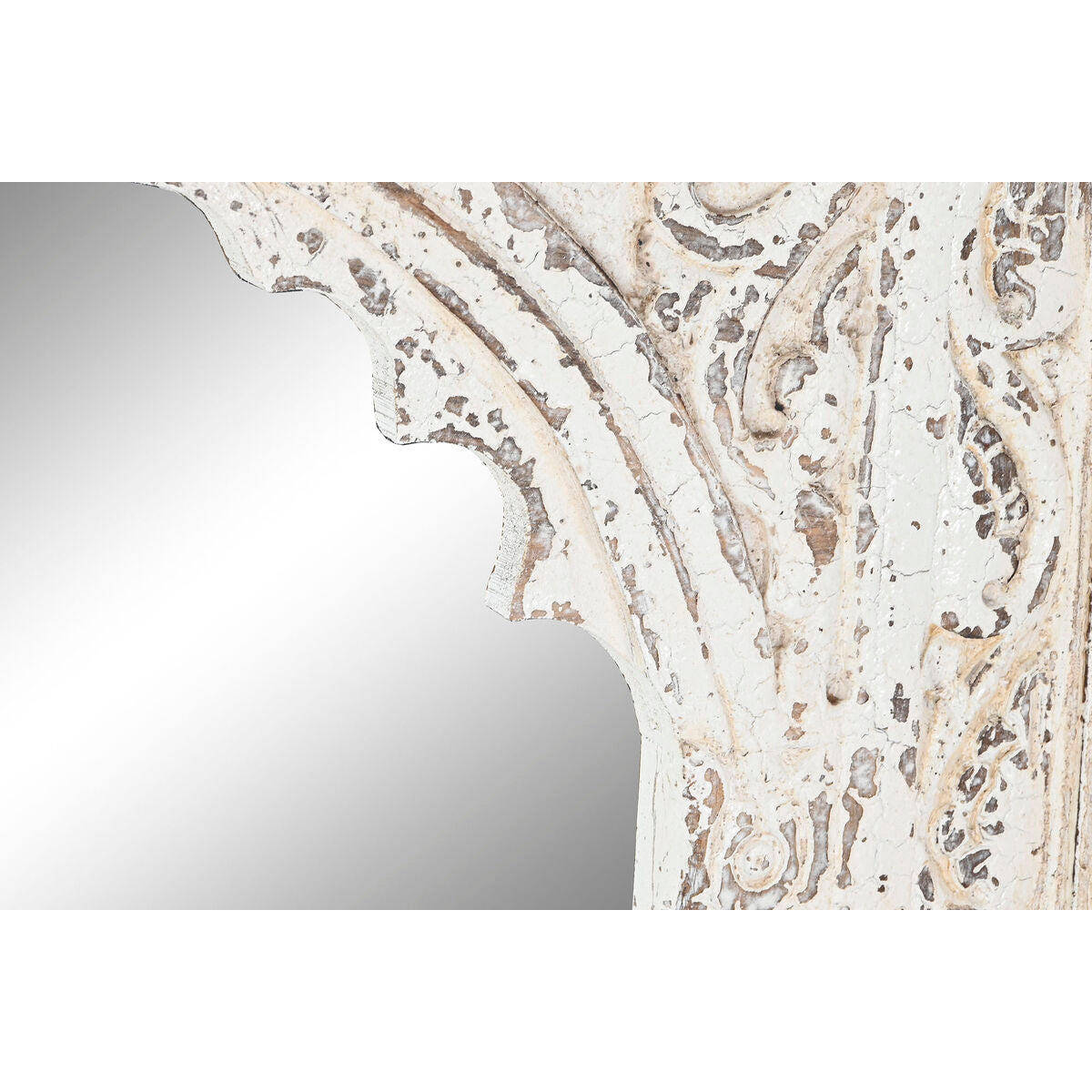 Espejo de pared tallado, madera de mango blanca, 60 x 6 x 87 cm — imagen 2