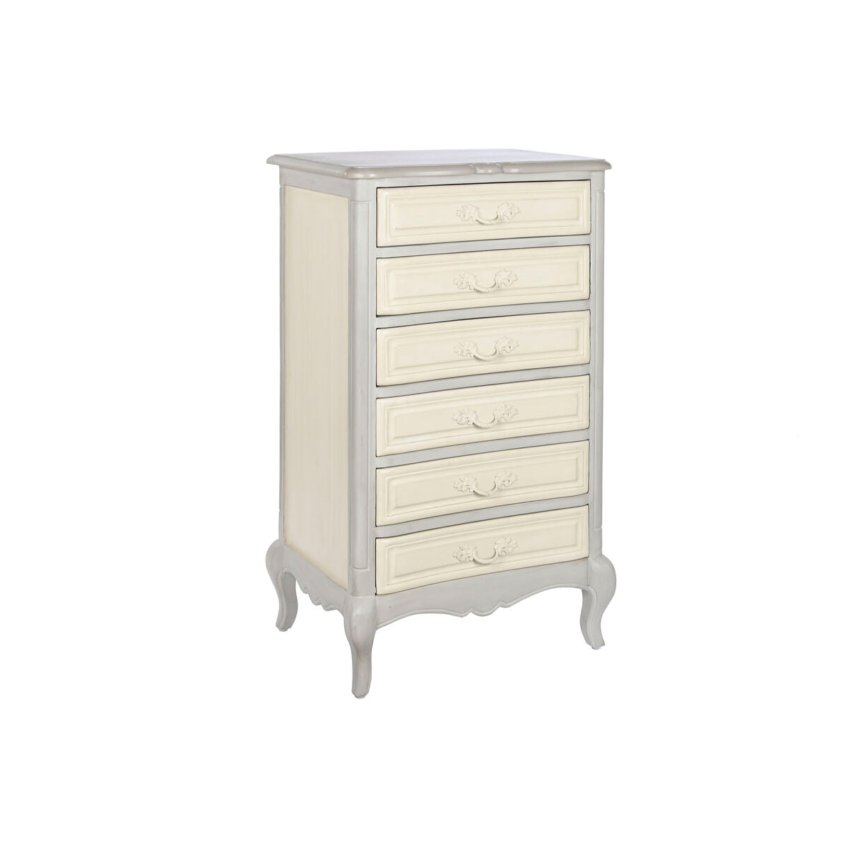 Sinfonier gris de madera de mango, 6 cajones, 70 x 50 x 120 cm