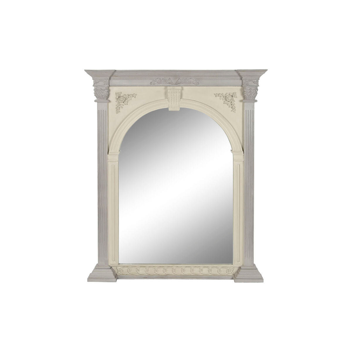 Espejo de pared blanco de madera de mango, 115 x 10 x 142 cm