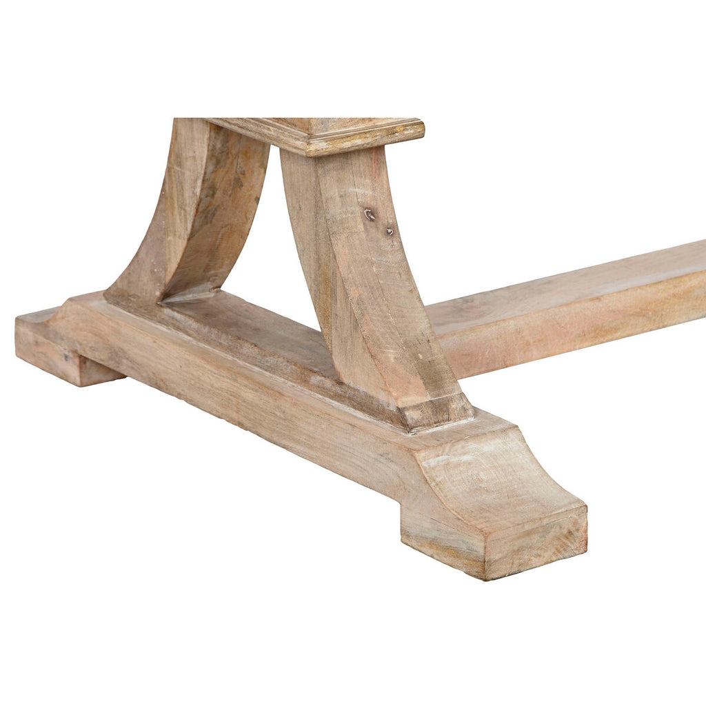 Mesa de centro hecha a mano blanca y natural, 150 x 70 x 50 cm — imagen 4
