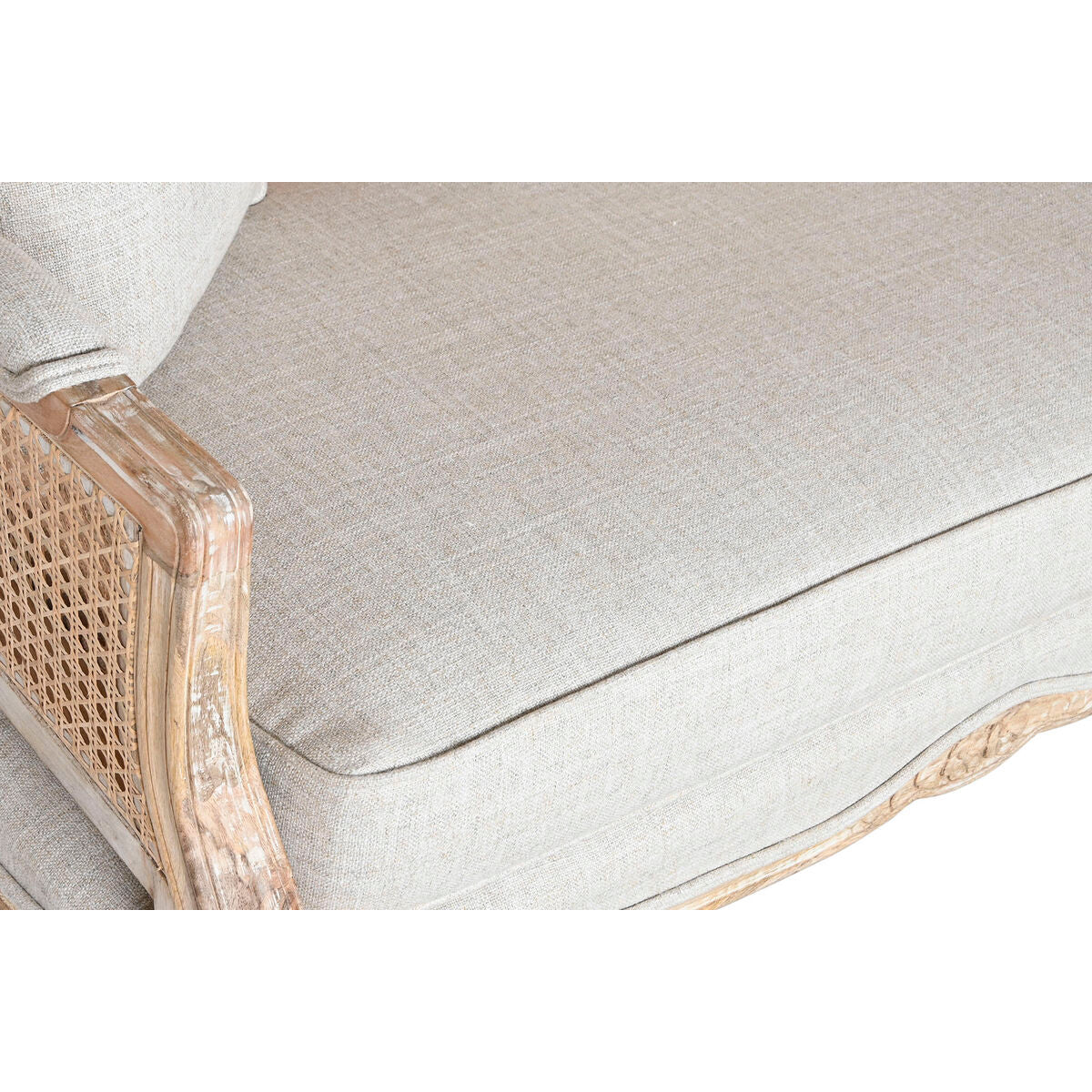 Sofá natural de madera y fibra natural, 125 x 58 x 155 cm — imagen 3