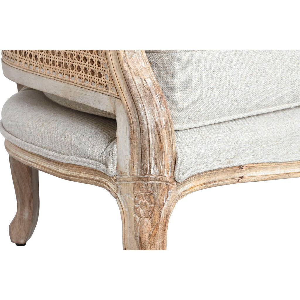 Sofá natural de madera y fibra natural, 125 x 58 x 155 cm — imagen 7