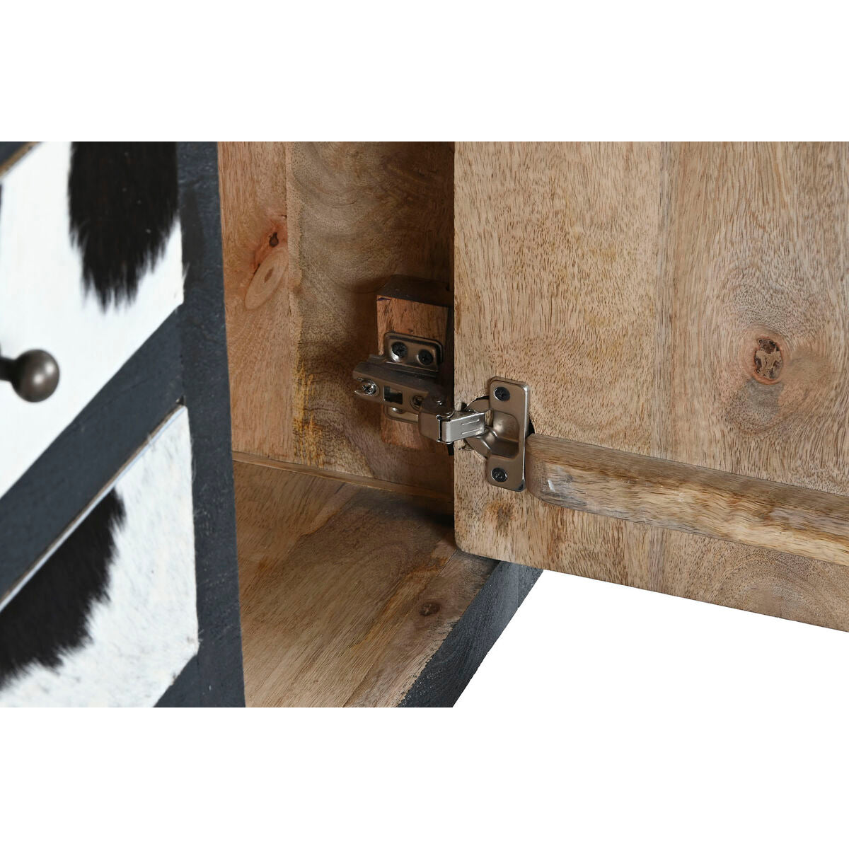 Cajonera con motivo de vaca, madera de mango, 115 x 36 x 102 cm — imagen 4