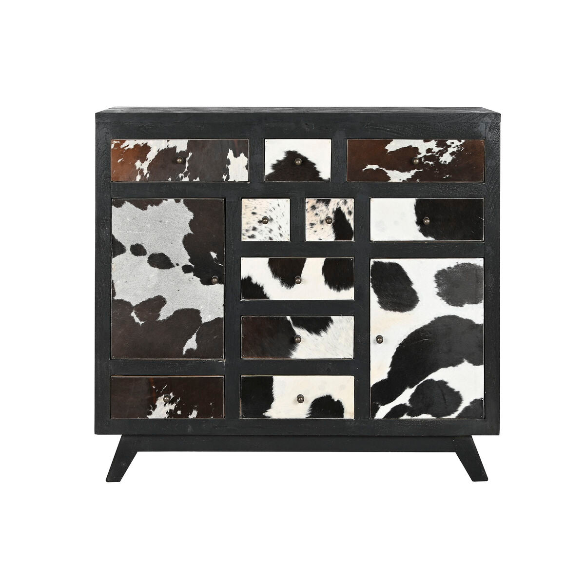 Cajonera con motivo de vaca, madera de mango, 115 x 36 x 102 cm — imagen 8