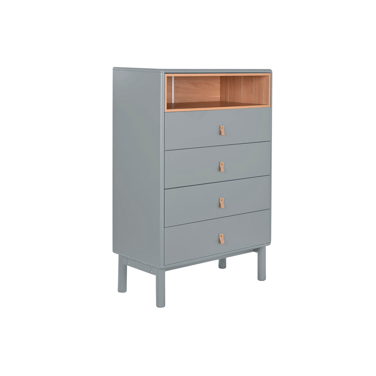 Cajonera de polipropileno y MDF azul y gris, 80 x 117 cm