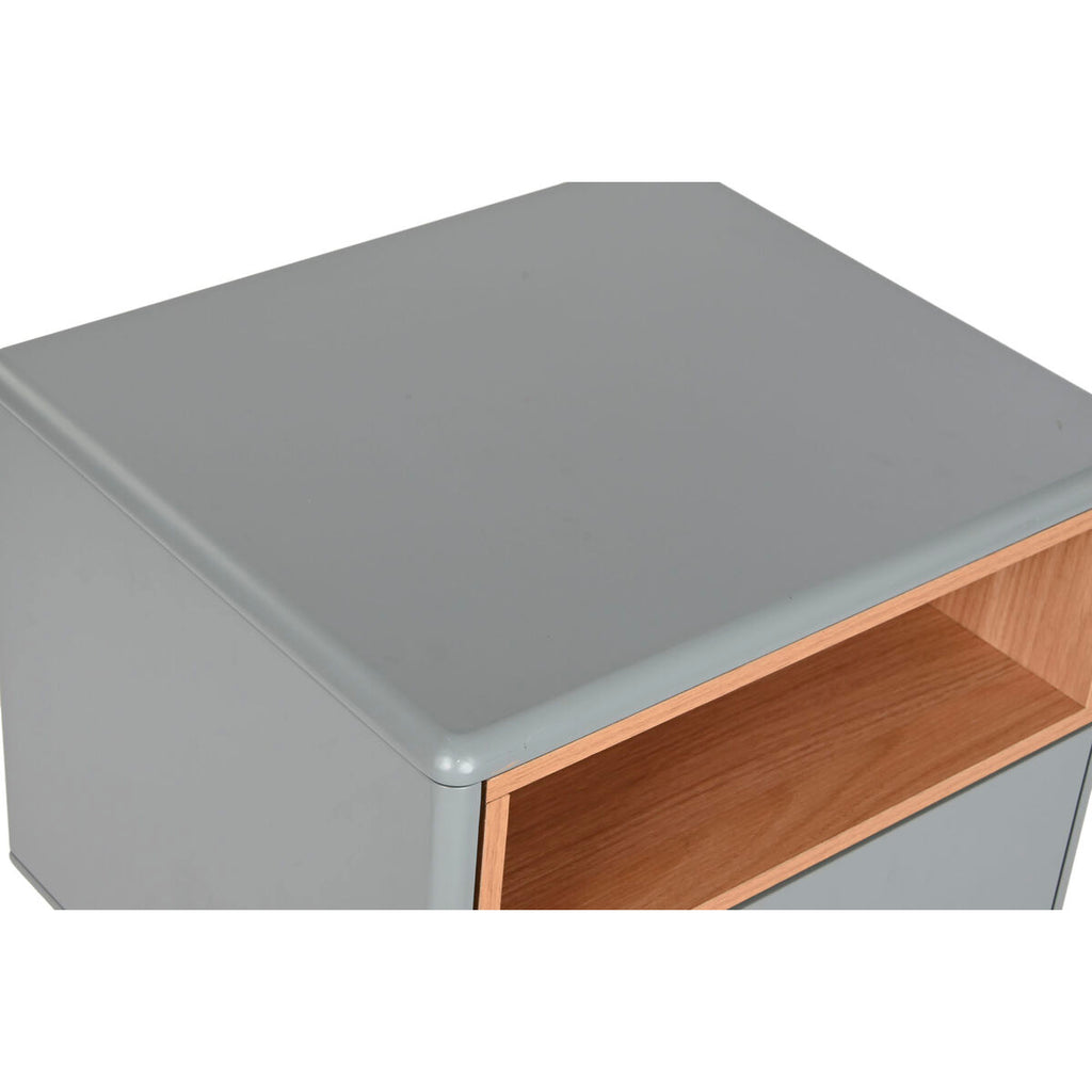 Mesita de noche de madera MDF azul y gris, 1 cajón, 55 cm — imagen 2