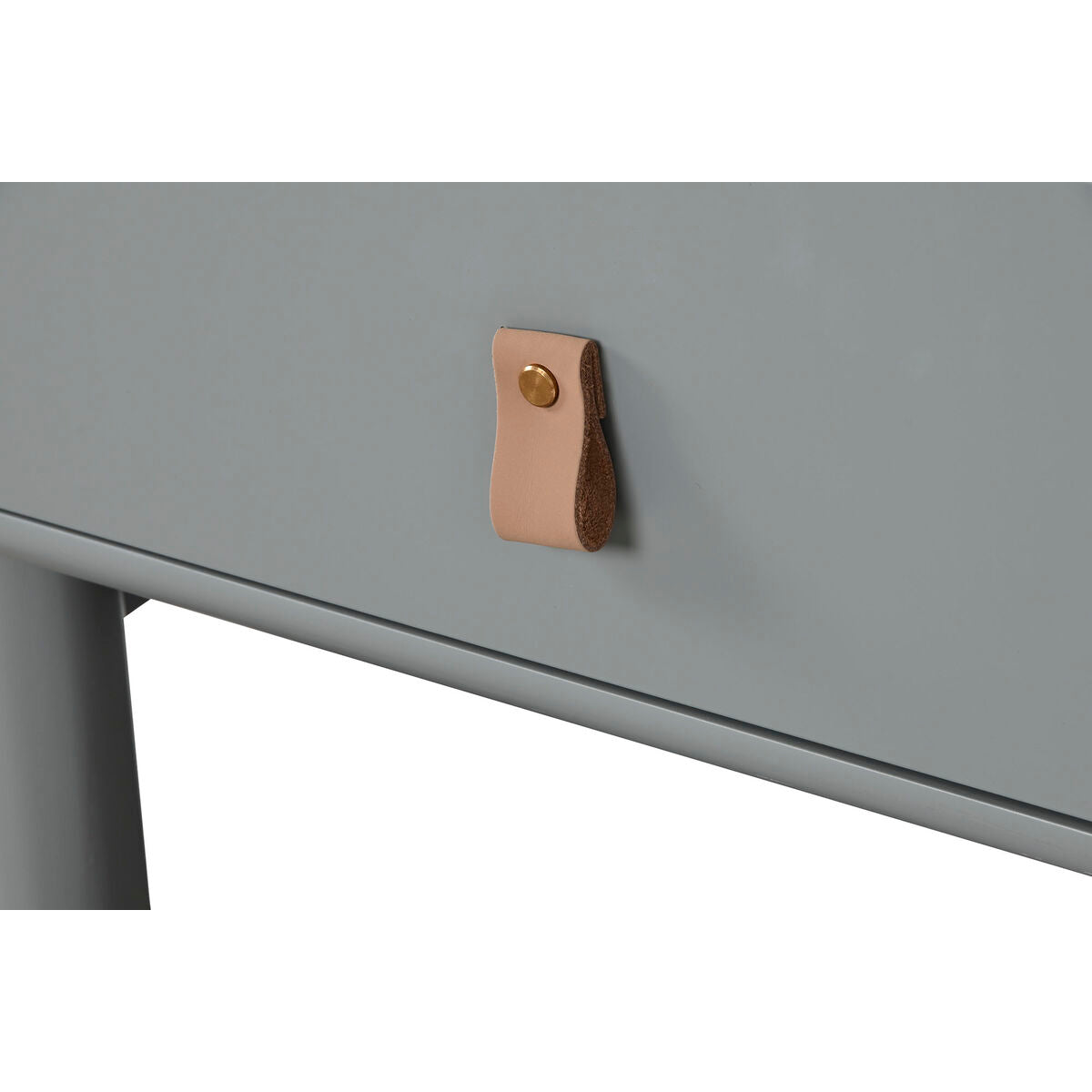 Mesita de noche de madera MDF azul y gris, 1 cajón, 55 cm — imagen 4