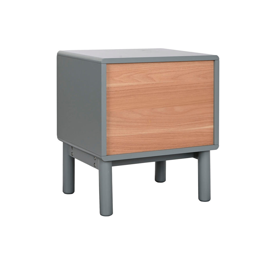 Mesita de noche de madera MDF azul y gris, 1 cajón, 55 cm — imagen 10