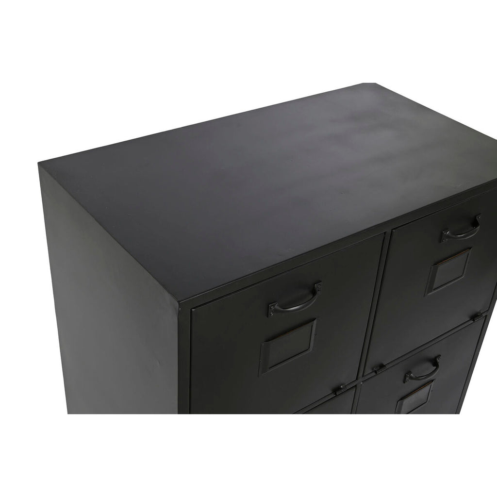 Cajonera de metal estilo loft, negra, 80 cm de alto — imagen 2