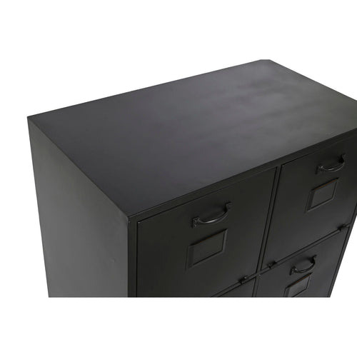Cajonera de metal estilo loft, negra, 80 cm de alto — imagen 2
