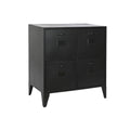 Cajonera de metal estilo loft, negra, 80 cm de alto