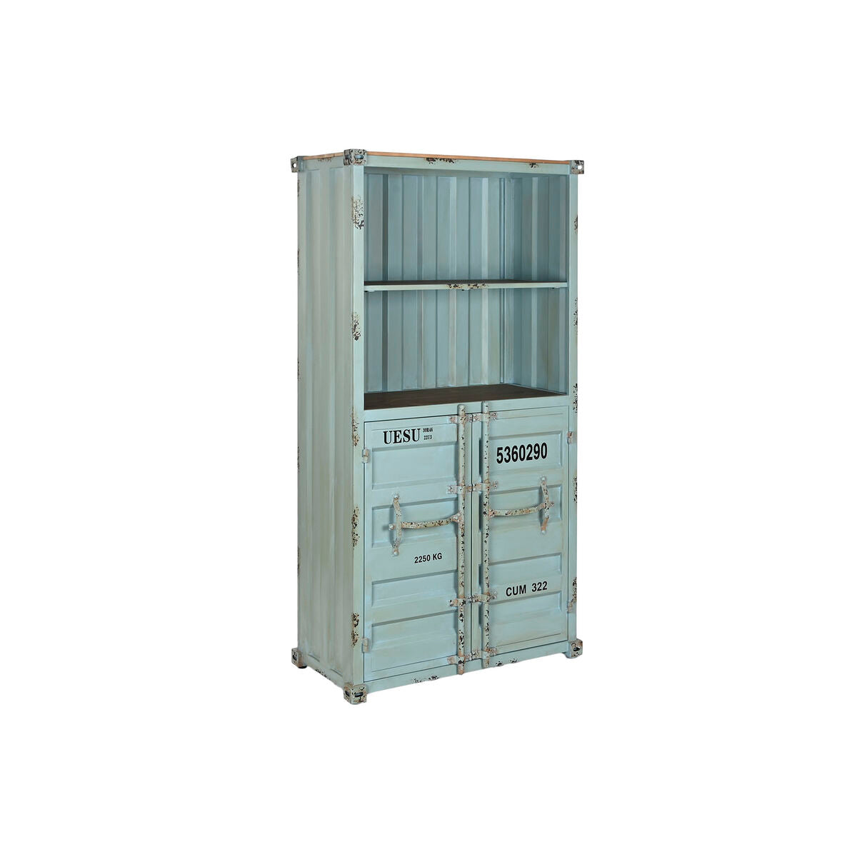 Estantería turquesa de metal y madera MDF, 87 x 44 x 168,5 cm