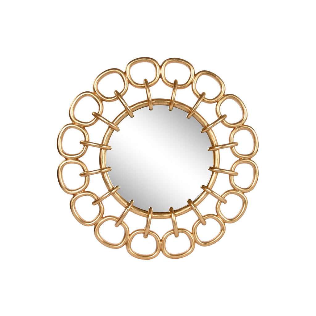 Espejo de pared glamour dorado redondo, 95 x 5 x 95 cm