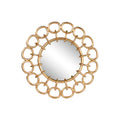 Espejo de pared glamour dorado redondo, 95 x 5 x 95 cm