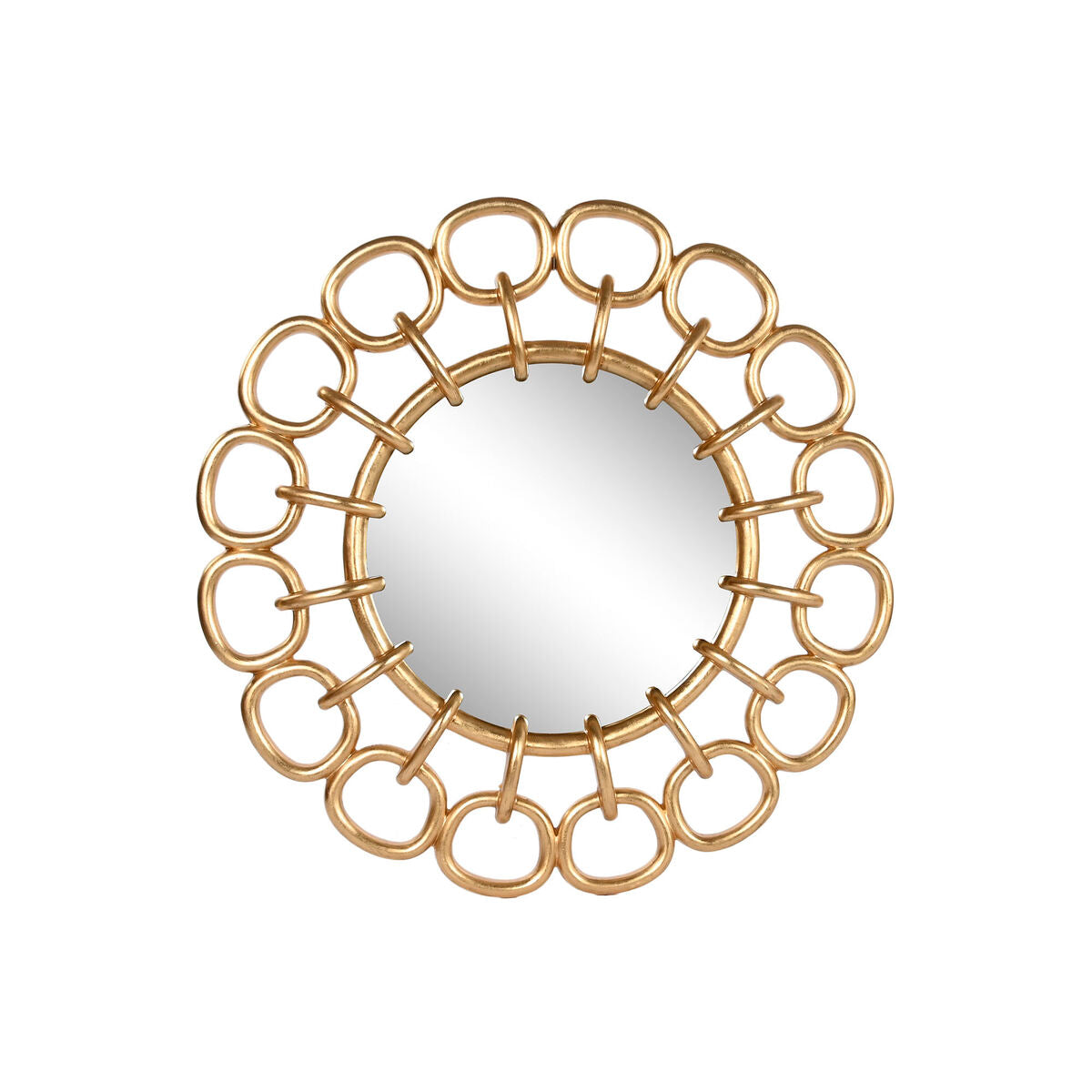 Espejo de pared glamour dorado redondo, 95 x 5 x 95 cm