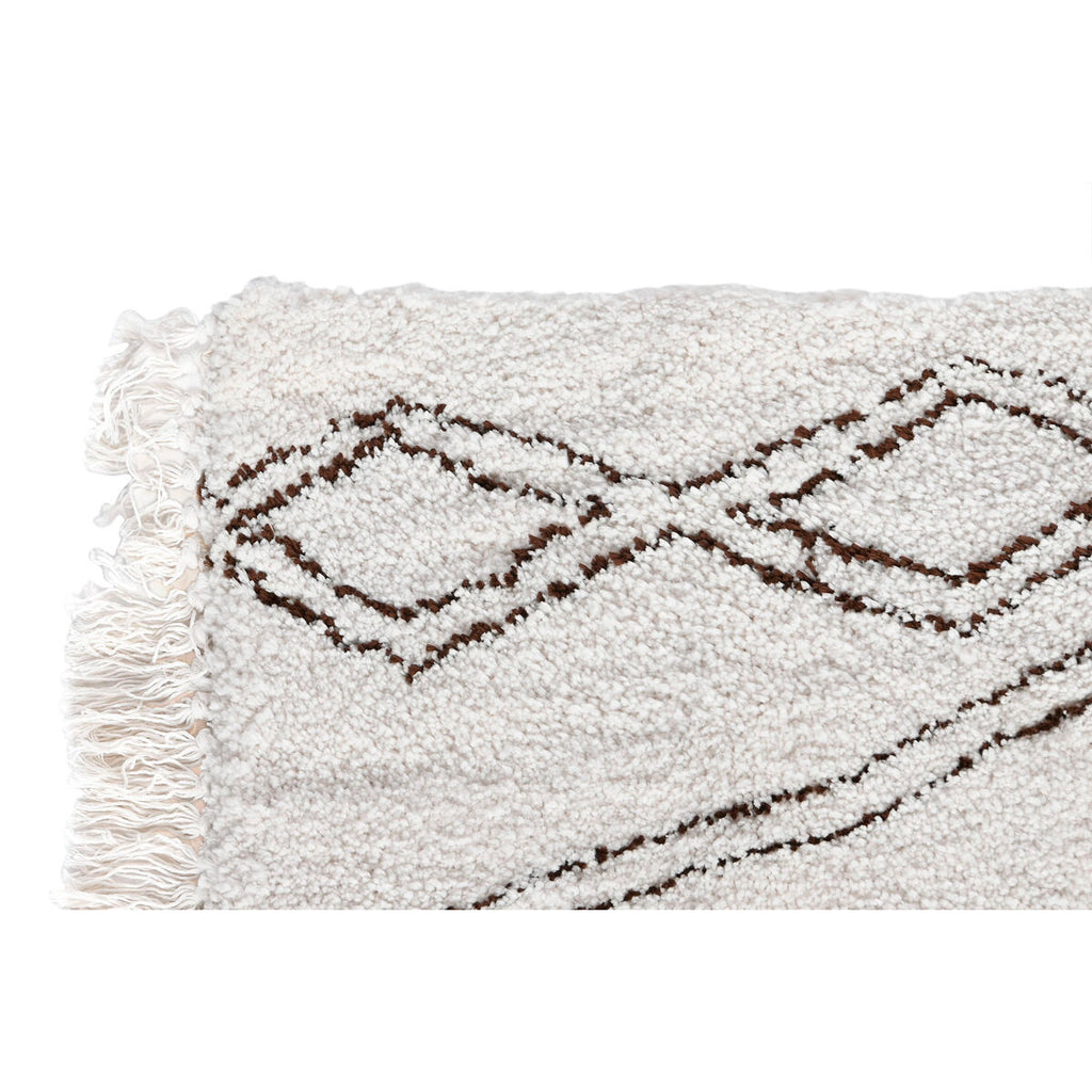 Alfombra boho de poliéster beige, 250 x 200 cm — imagen 5
