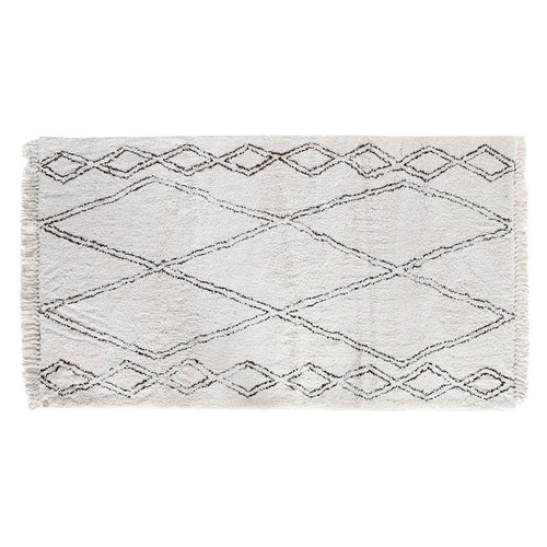 Alfombra boho de poliéster beige, 250 x 200 cm