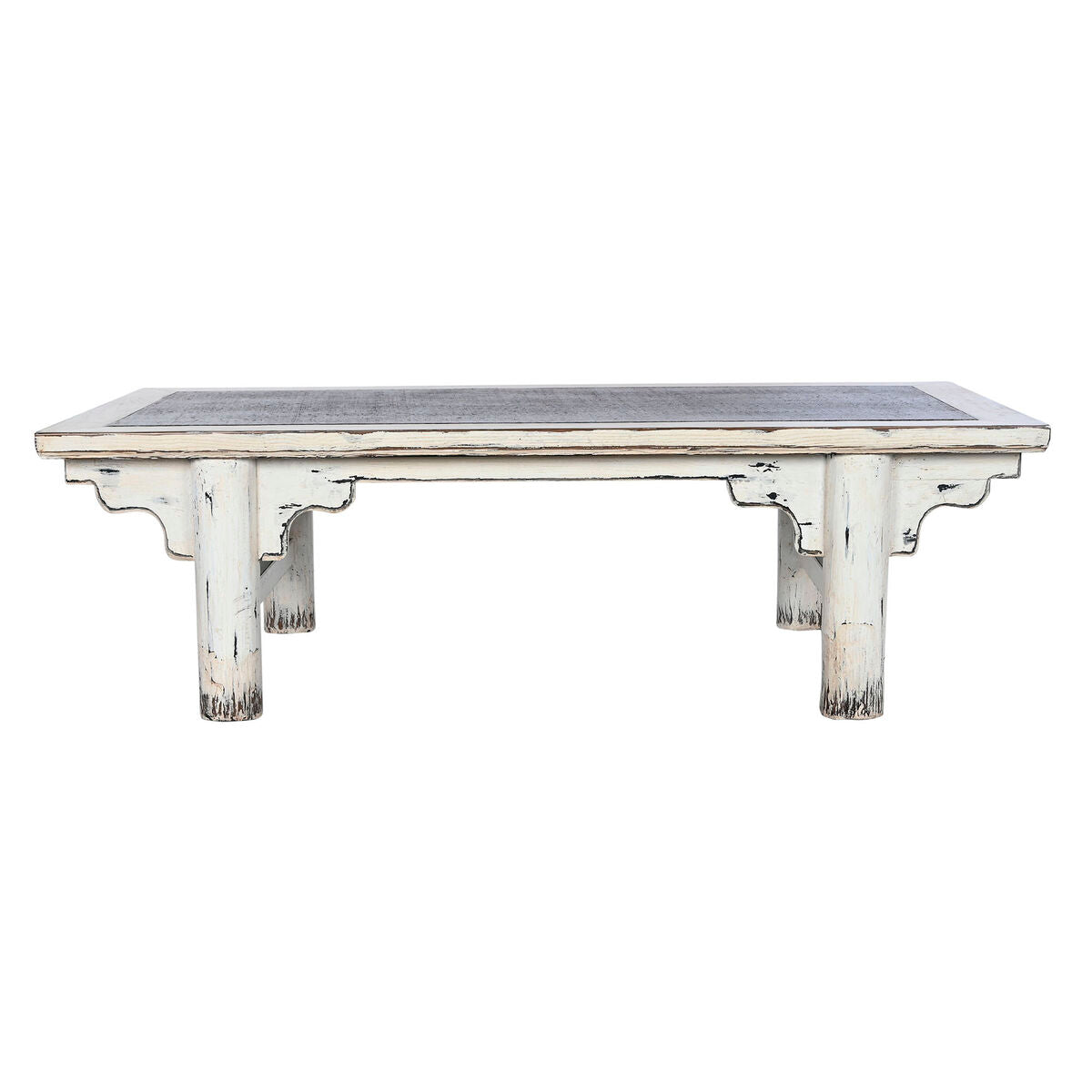 Mesa de centro de ratán y madera de olmo, doble cara — imagen 5