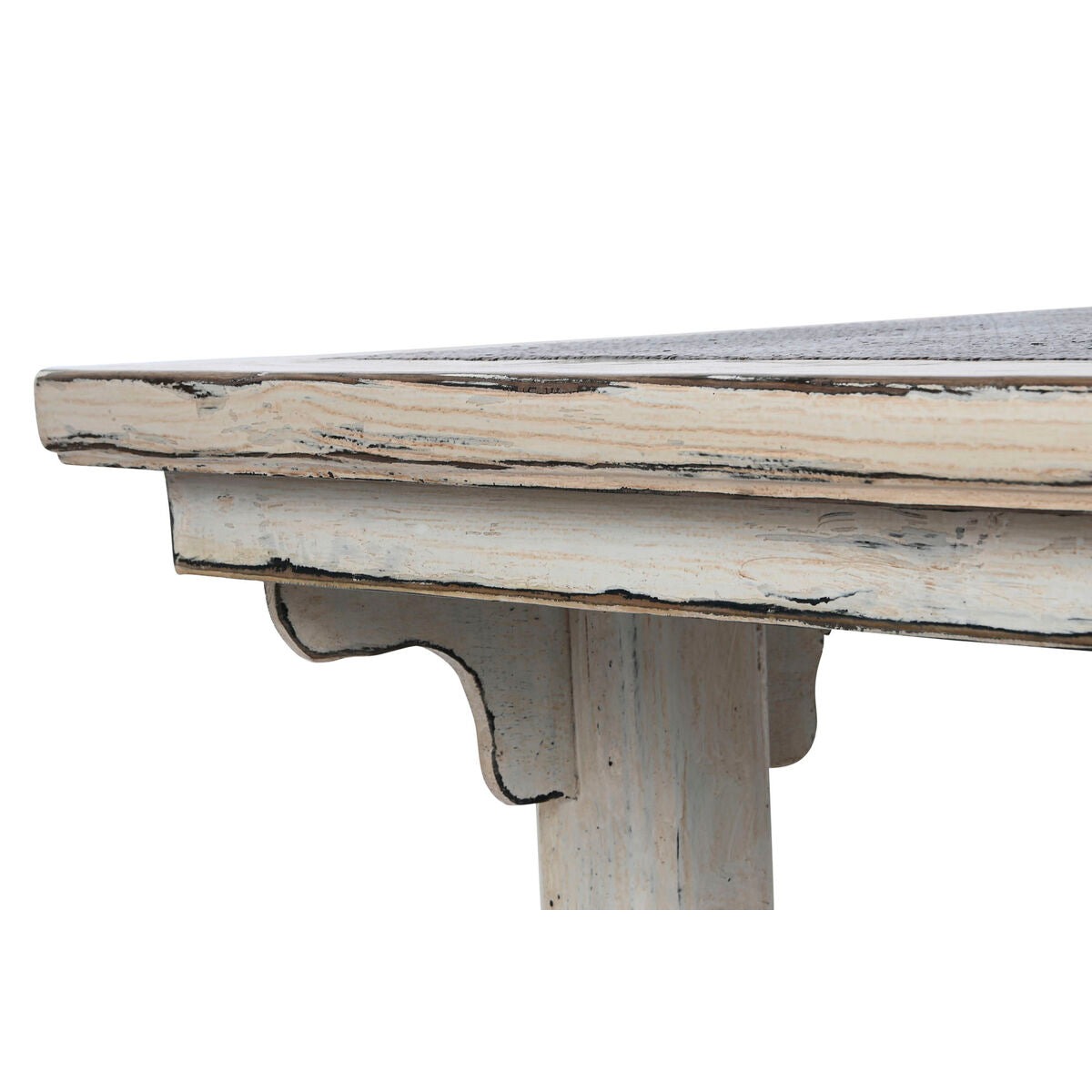 Mesa de centro de ratán y madera de olmo, doble cara — imagen 3