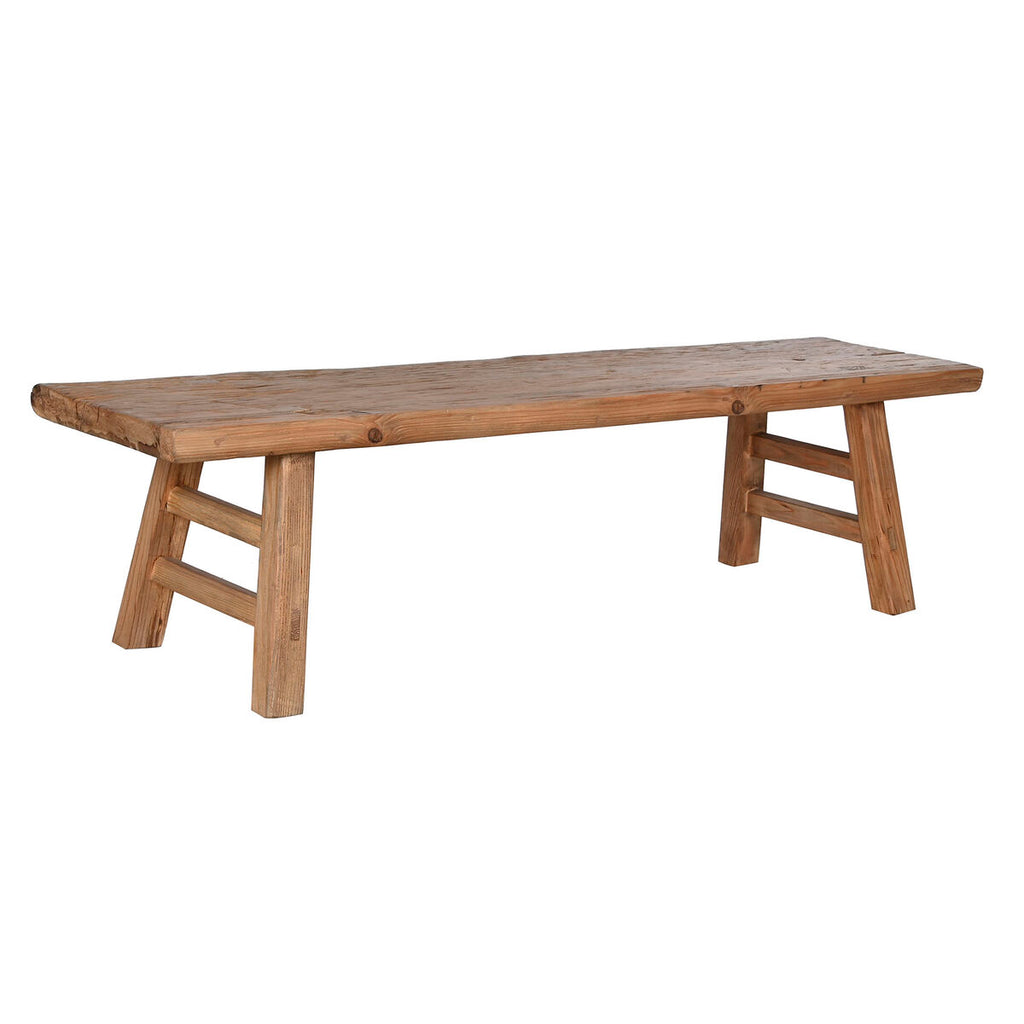 Mesa de centro de madera de olmo, doble cara, 167 cm
