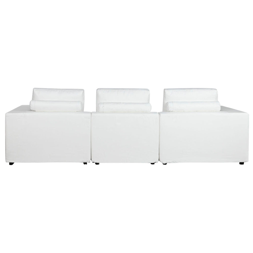 Sofá moderno blanco con relleno de pluma, 286 x 95,5 x 57 cm — imagen 2