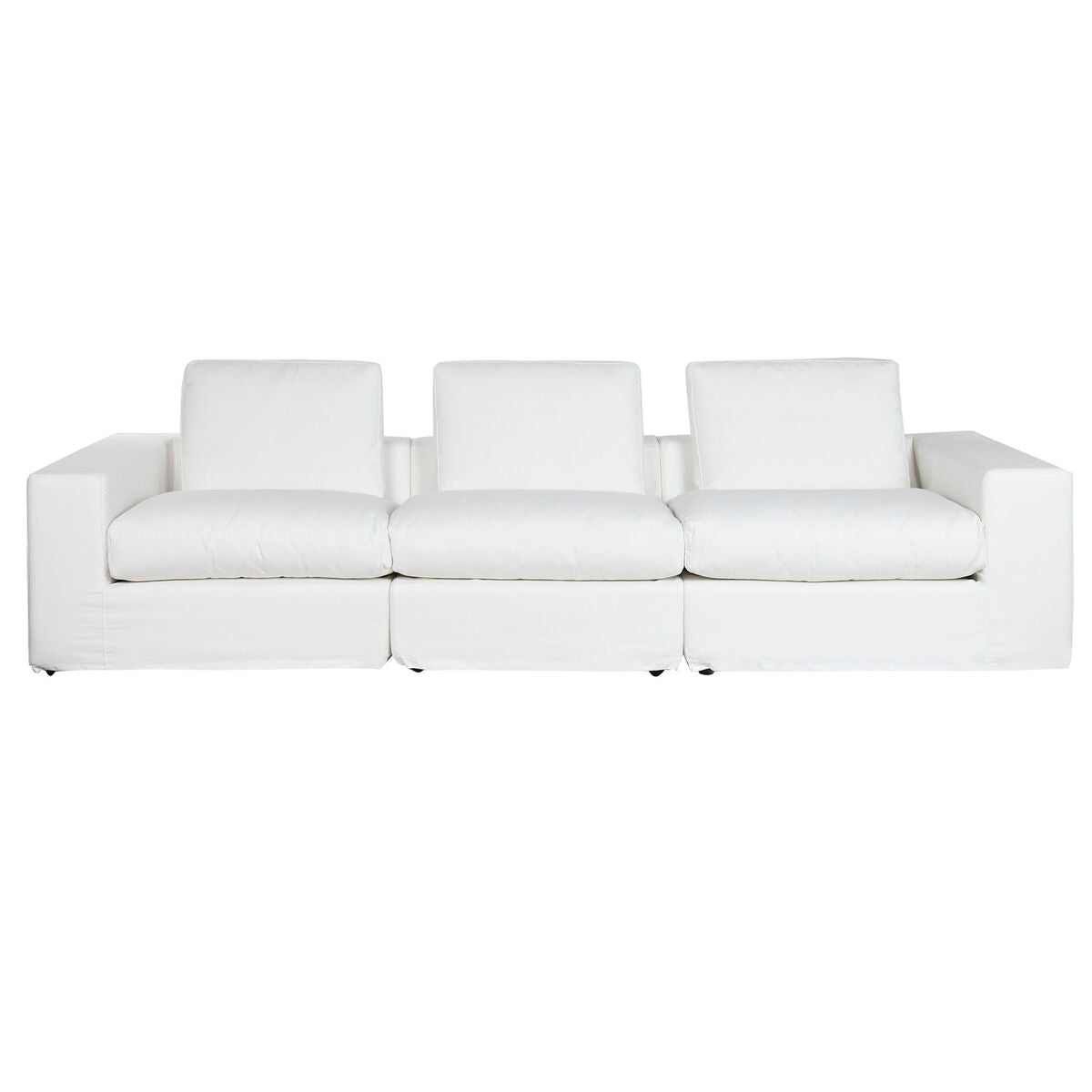 Sofá moderno blanco con relleno de pluma, 286 x 95,5 x 57 cm — imagen 9