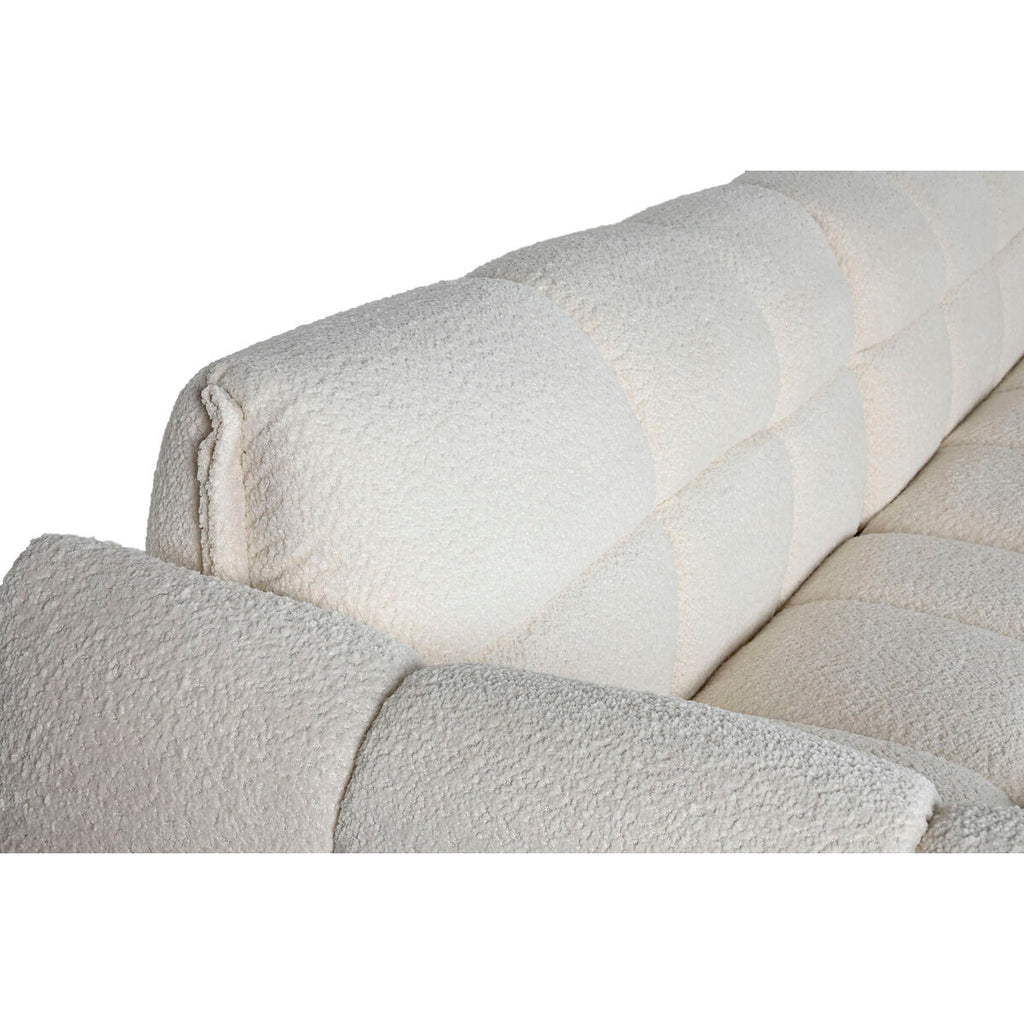 Sofá blanco de poliéster con estructura de madera, 260 cm — imagen 3