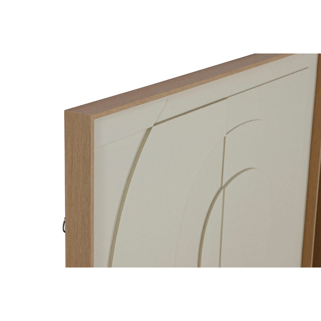 Cuadro 3D escandinavo blanco, crema y natural, 75 x 4 x 100 cm — imagen 2