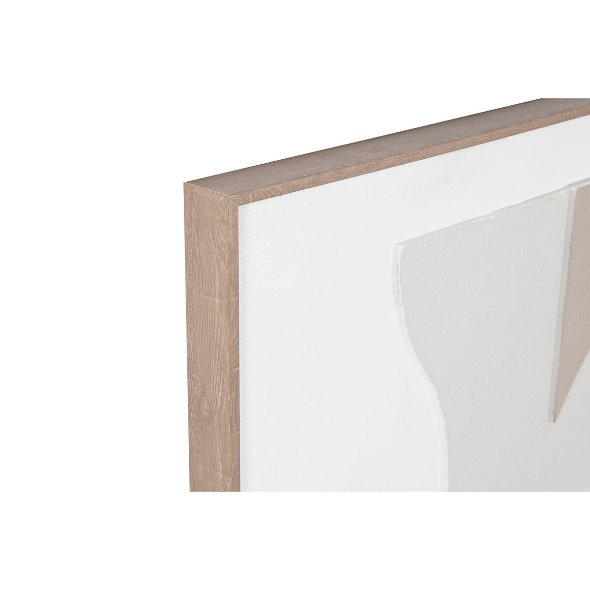 Cuadro abstracto urbano pintado a mano, blanco, beige y gris — imagen 2
