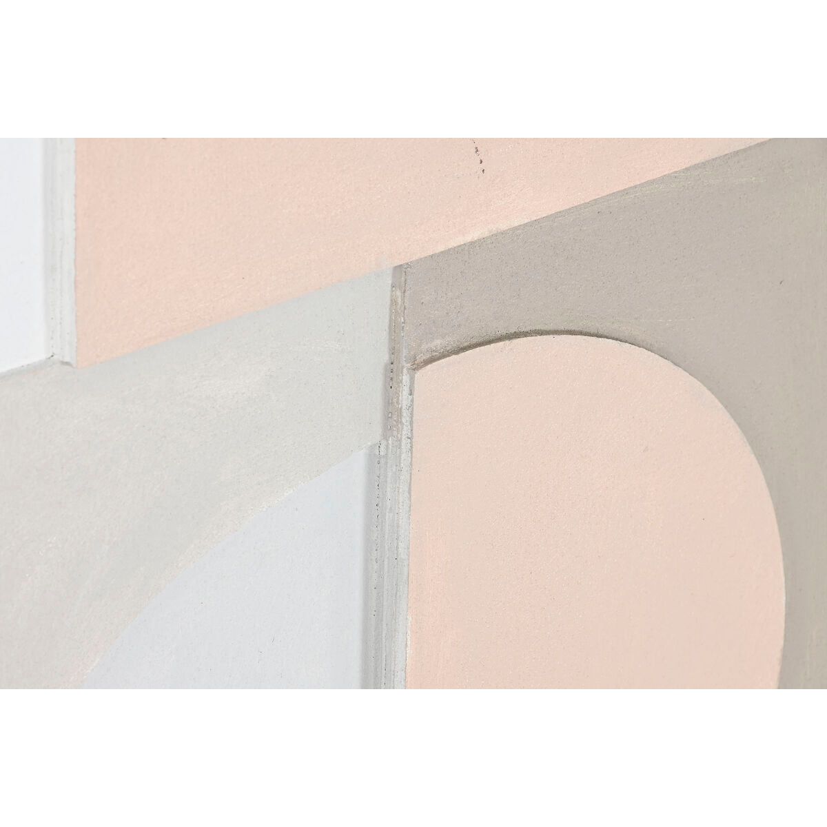 Cuadro abstracto urbano pintado a mano, blanco, beige y gris — imagen 3