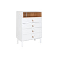 Cajonera blanca y natural de polipropileno y MDF, 80 x 117 cm