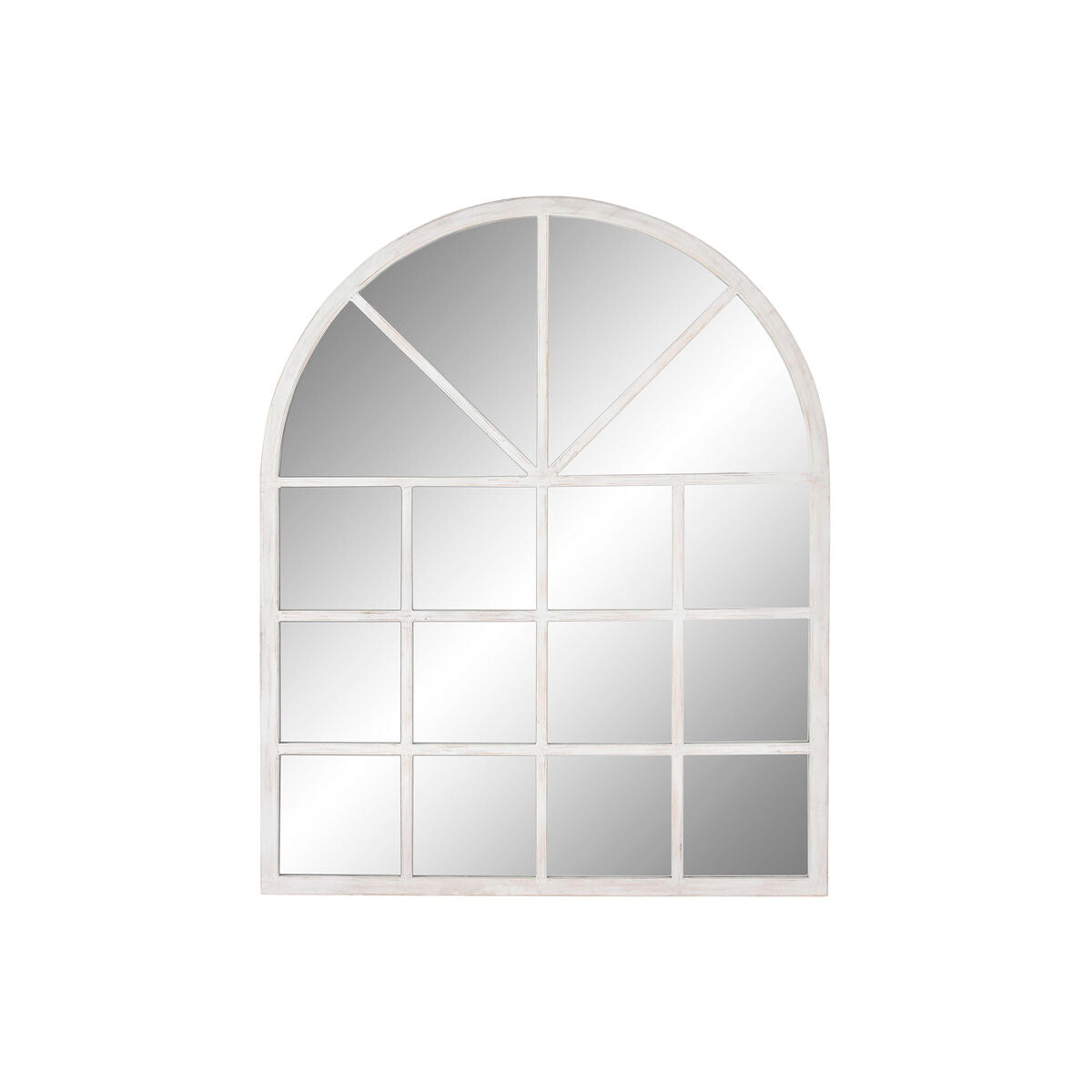 Espejo de pared neoclásico blanco de abeto, 150 x 3,5 x 186 cm