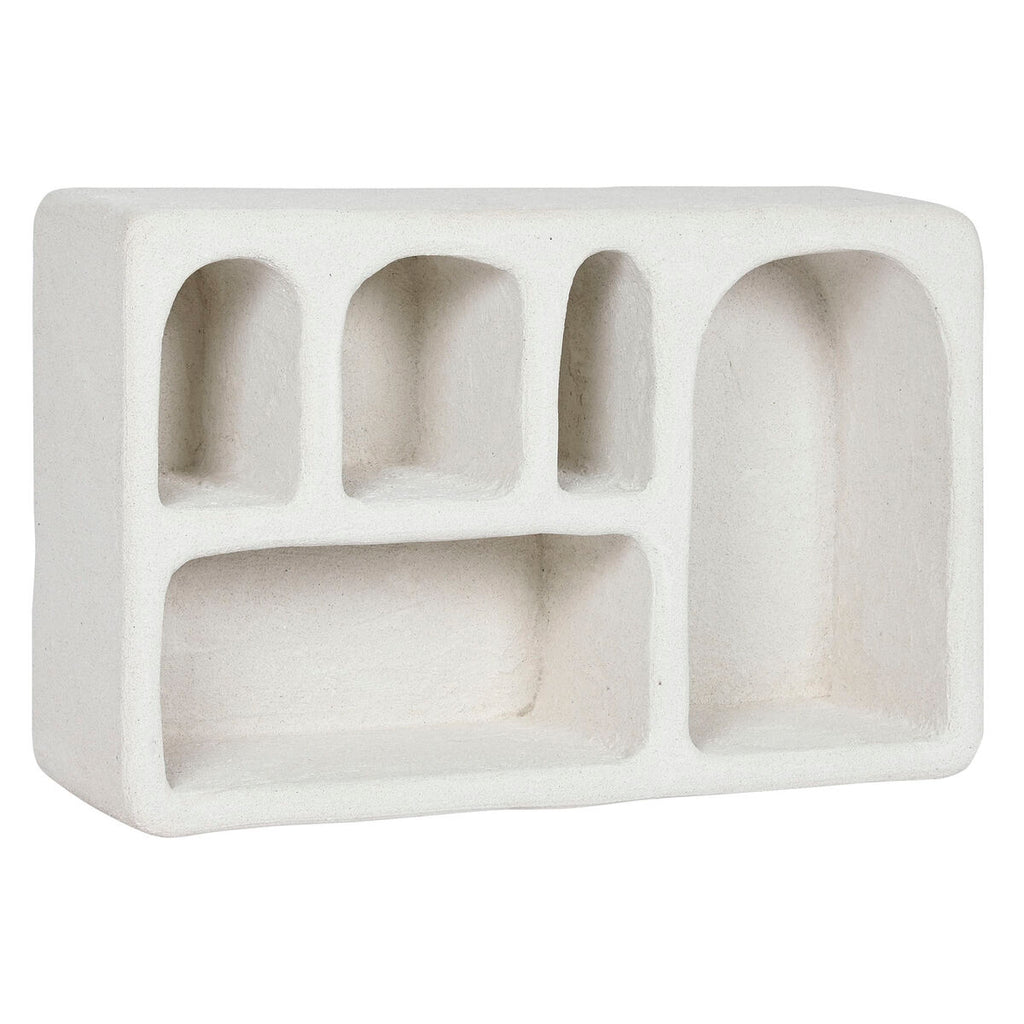 Estantería de pared blanca de abeto y MDF, 80 x 18 x 48 cm