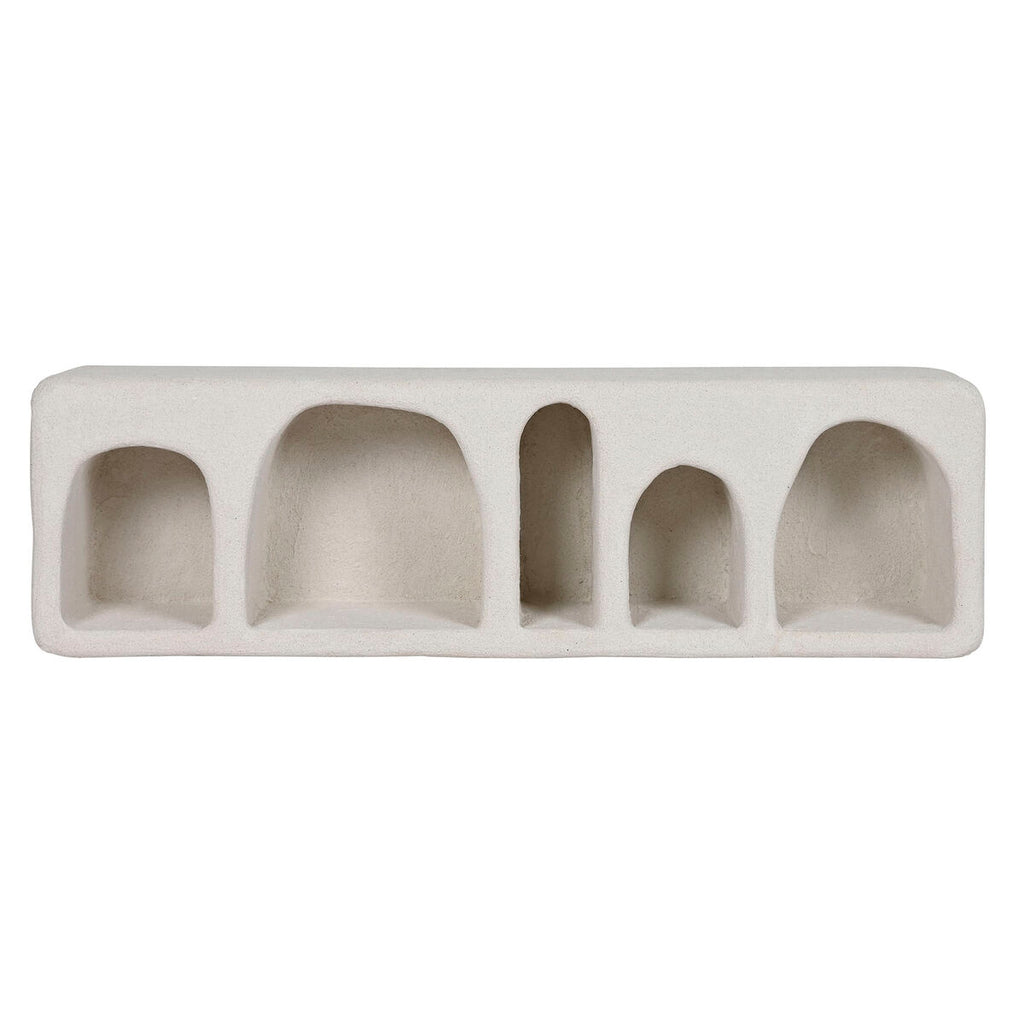Estantería de pared blanca de abeto y MDF, 100 x 18 x 30 cm — imagen 4