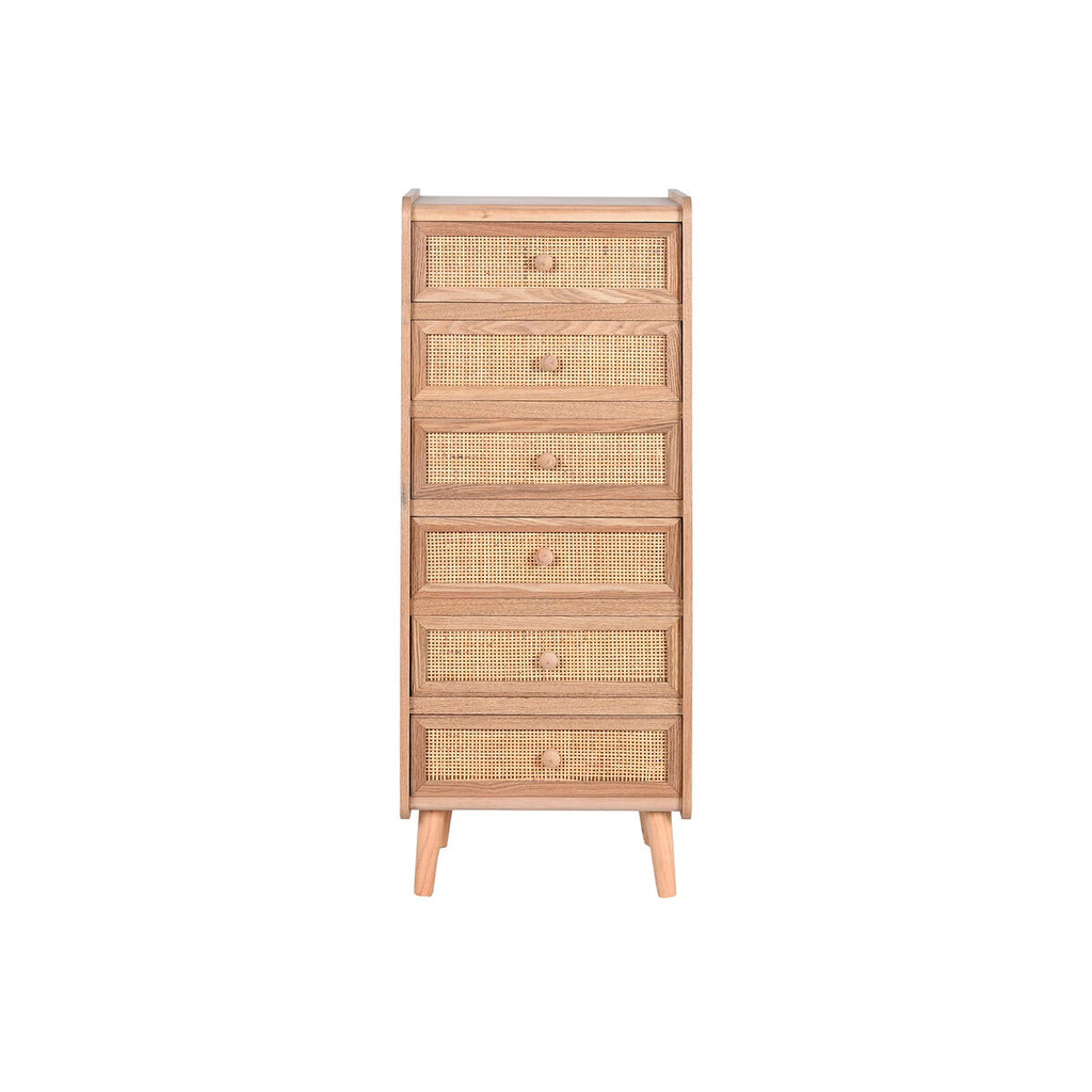 Cajonera de ratán y madera de paulonia, 6 cajones, natural — imagen 6