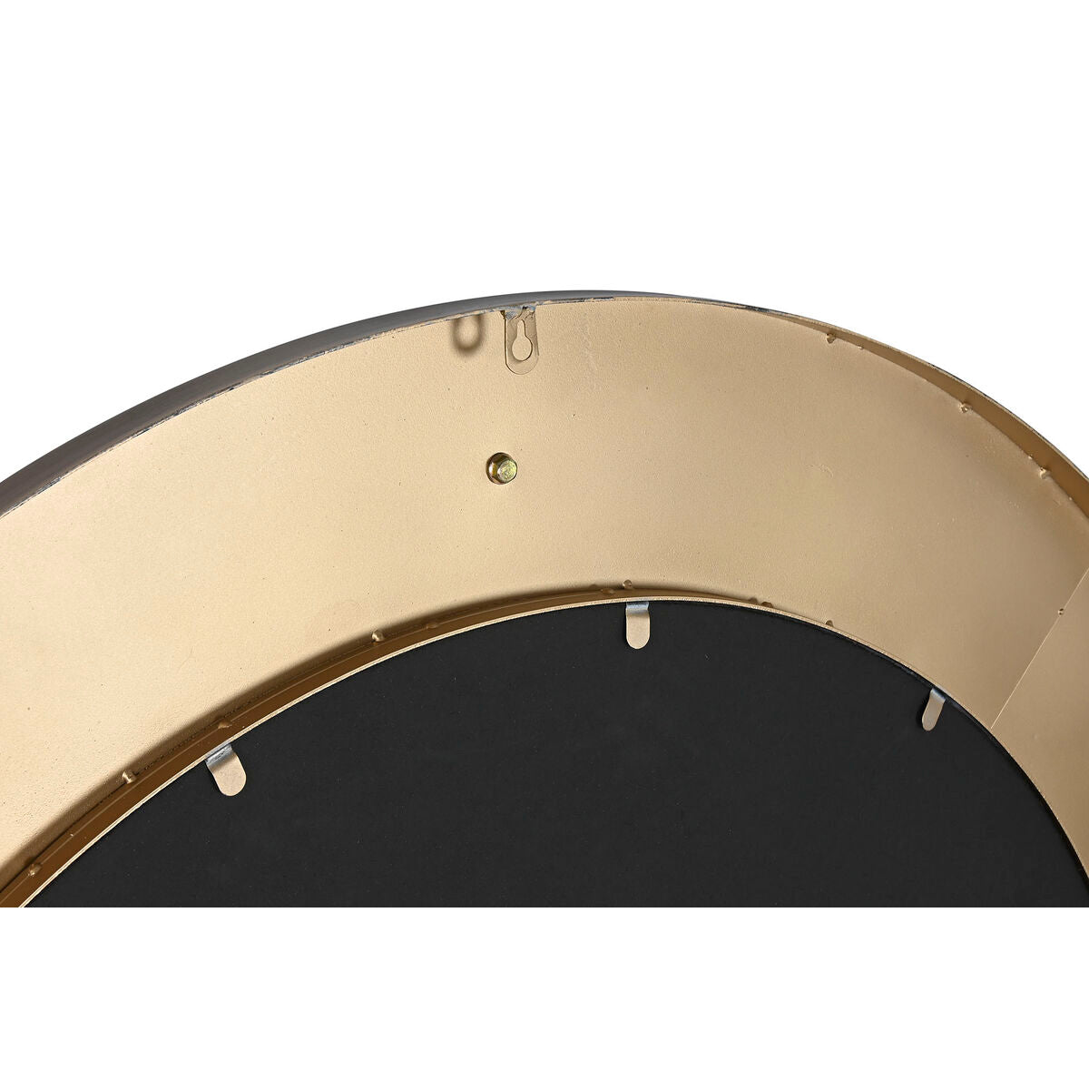 Espejo de pared redondo blanco y dorado, 108 cm — imagen 3