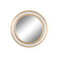 Espejo de pared redondo blanco y dorado, 108 cm