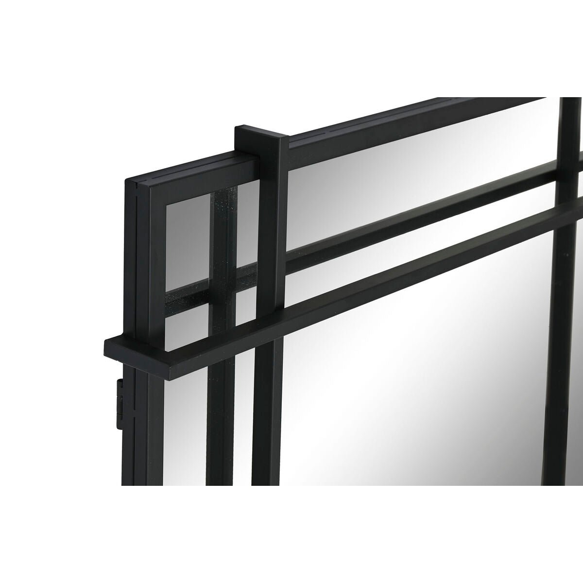 Espejo de pared moderno negro de cristal y hierro, 65 x 6 x 95 cm — imagen 2