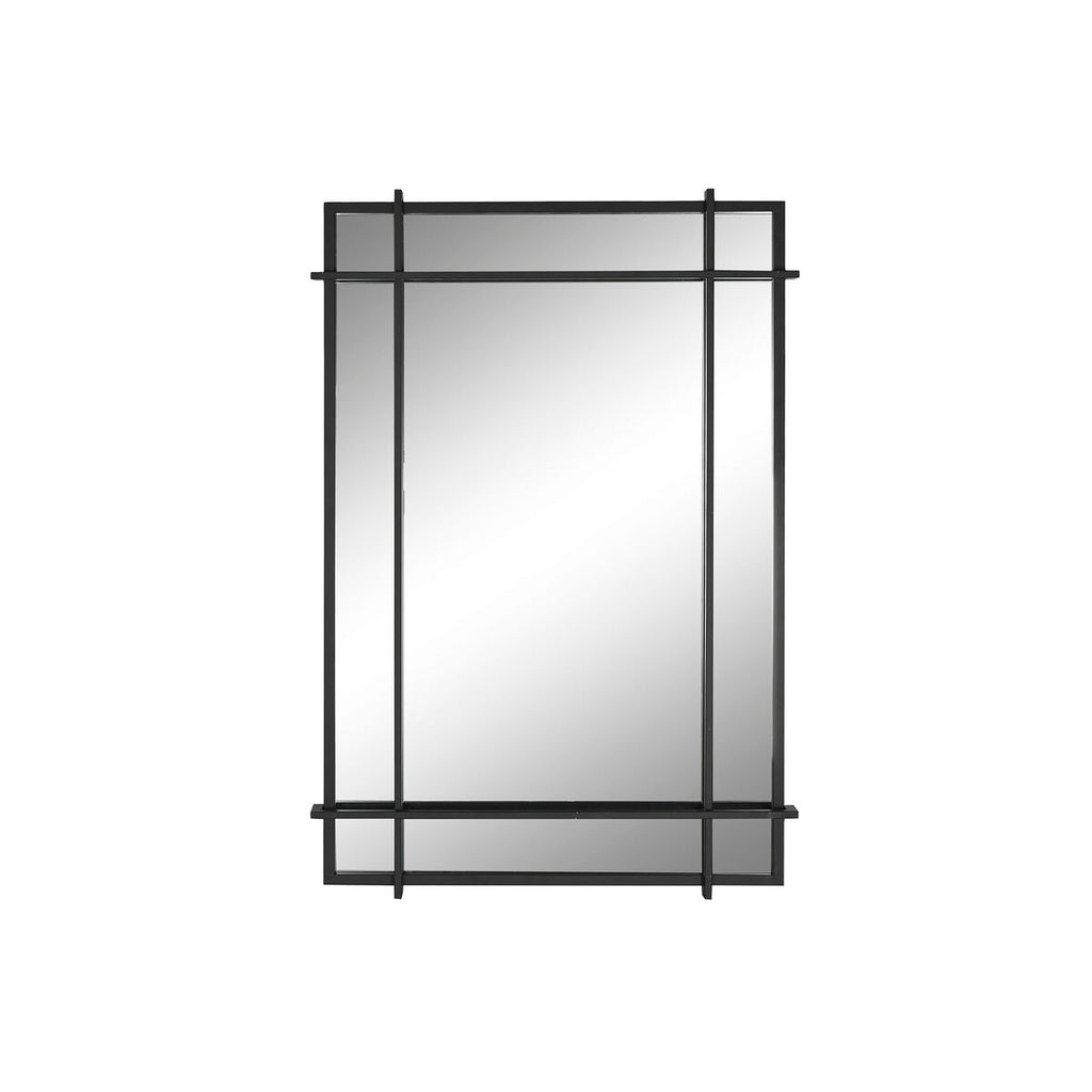 Espejo de pared moderno negro de cristal y hierro, 65 x 6 x 95 cm