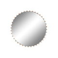 Espejo de pared redondo de cristal y hierro, 113 cm