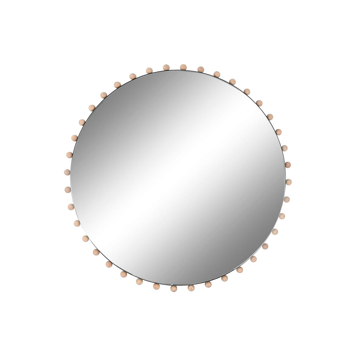 Espejo de pared redondo de cristal y hierro, 113 cm